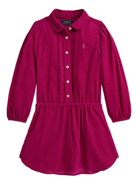  Polo Ralph Lauren Kids Corduroy Collared Shirt Dress - Pink 