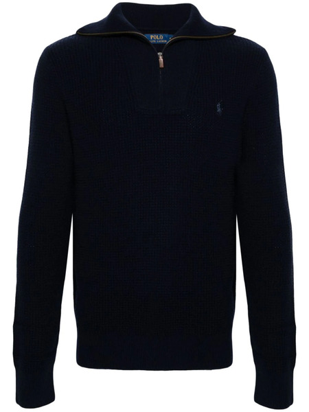  Polo Ralph Lauren Waffle Knit Zip-up Jumper - Blue 