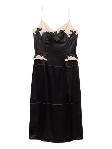  Prada Lace-details Midi Dress - Black 