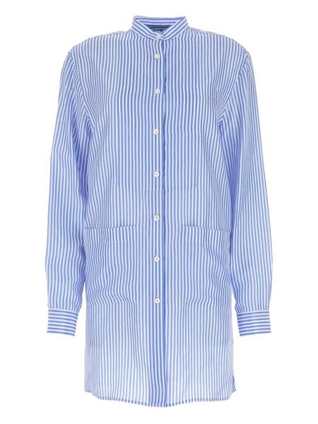  Prada Striped Silk Shirt - Blue 