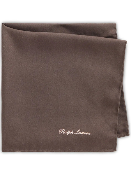  Ralph Lauren Purple Label Silk Pocket Square - Brown 