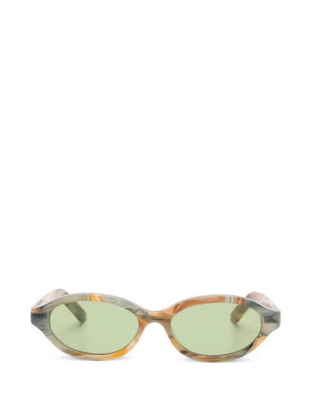  Retrosuperfuture Patterned Oval-frame Sunglasses - Neutrals 