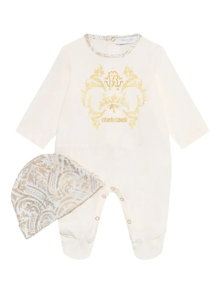  Roberto Cavalli Logo-embellished Babygrow-hat Set - Neutrals 