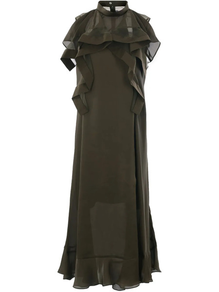  Sacai Sleeveless Chiffon Dress - Green 