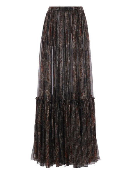  Saint Laurent Pleated Skirt - Brown 