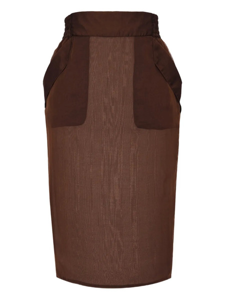  Saint Laurent Sheer Pocket Skirt - Brown 