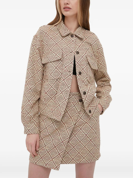  Samsoe Samsoe Patterned Buttoned Jacket - Brown 