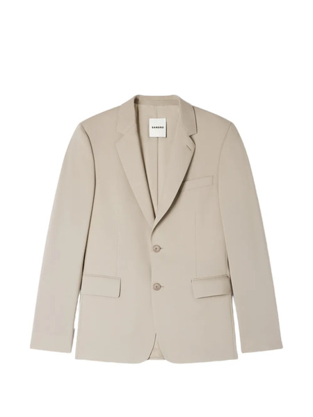  Sandro Buttoned Wool Blazer - Neutrals 