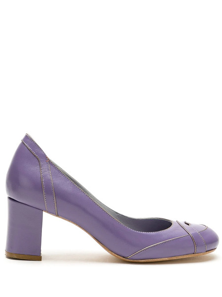  Sarah Chofakian Swan Leather Pumps - Purple 