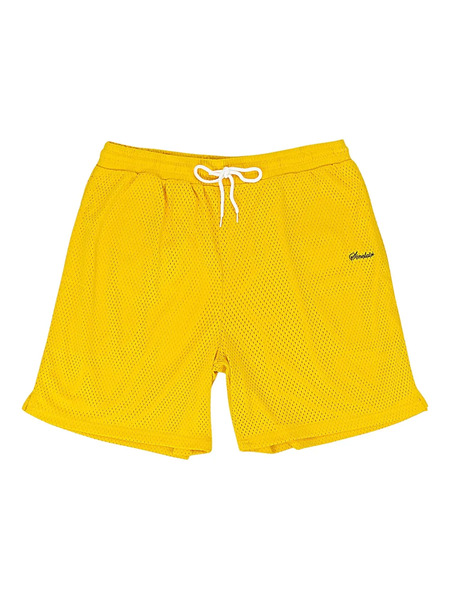  Sinclair Script-logo Mesh Shorts - Yellow 
