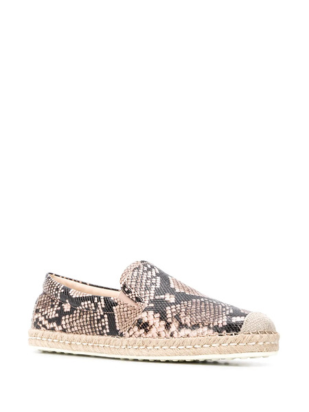  Tod's Python-effect Flat Espadrilles - Neutrals 