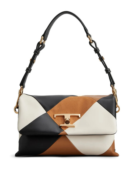  Tod's T Timeless Patchwork Shoulder Bag - Black 