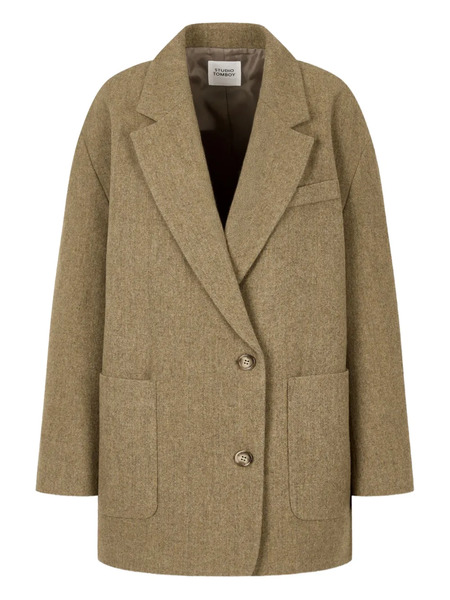  Tomboy Herringbone-pattern Coat - Neutrals 