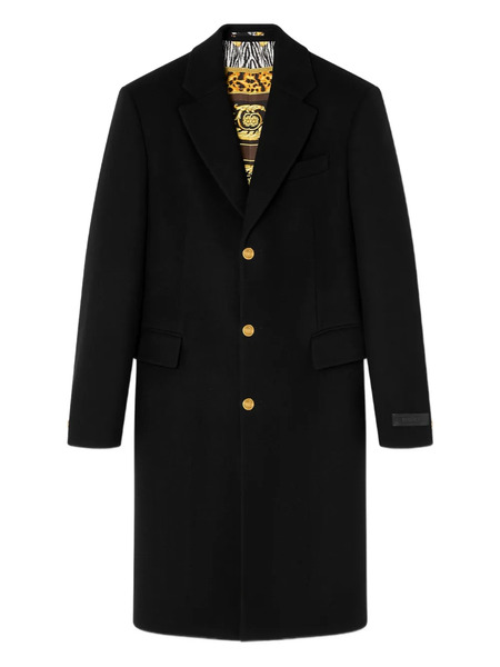  Versace Single-breasted Wool Coat - Black 