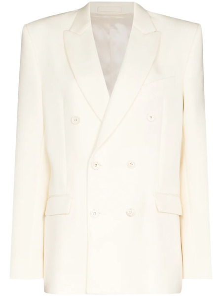  Wardrobe.nyc Double-breasted Wool Blazer - White 