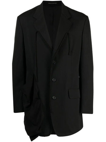  Yohji Yamamoto Notched-lapels Wool Blazer - Black 