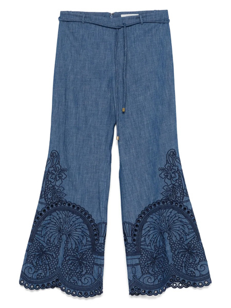  Zimmermann Coco Embroidered Trousers - Blue 