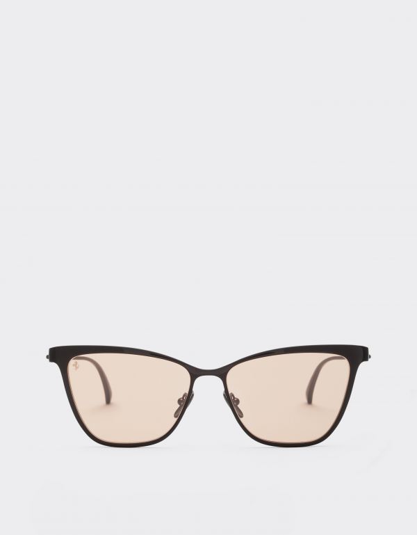  Ferrari Ferrari Sunglasses In  Brown Redmetal  With Brown/pink Crystal Lenses - Female Sunglasses Red Brown Os 