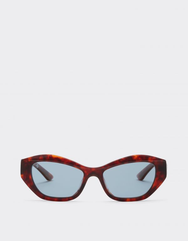  Ferrari Ferrari Sunglasses In  Havana Redacetate  With Blue Polarized Lenses - Female Sunglasses Red Brown Os 