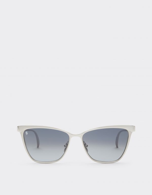  Ferrari Ferrari Sunglasses In Silvermetal With Gray Crystal Gradient Lenses - Female Sunglasses Silver Os 