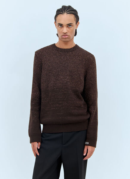  Gucci Gucci Sequin Crewneck Sweater - Man Knitwear Brown M 