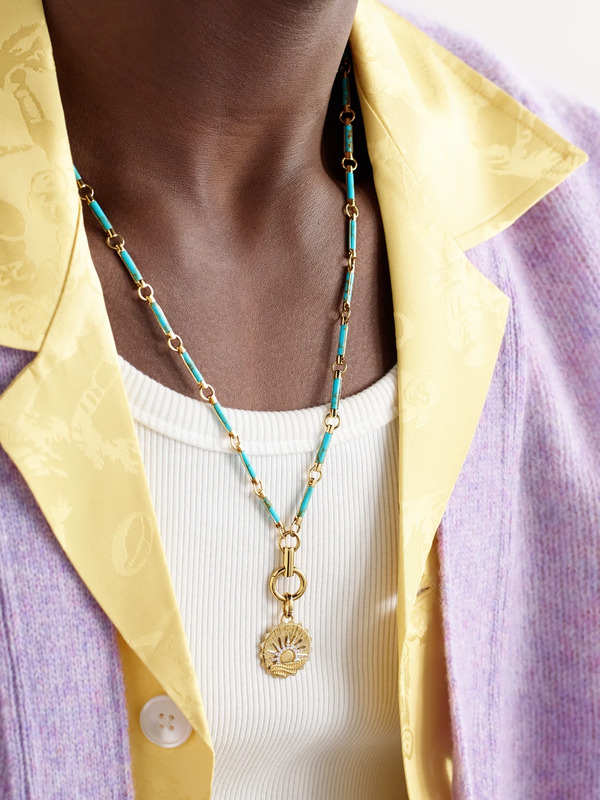  Foundrae - Element New Beginnings Internal Compass 18-karat Gold, Diamond And Turquoise Pendant Necklace - Men - Gold 