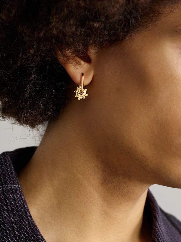  Foundrae - Small Chubby Ear Hoop And Never Ending Knot 18-karat Gold And Enamel Single Earring - Men - Gold 