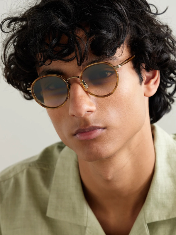  Garrett Leight California Optical - Wilson X Sun Round-frame Acetate And Gold-tone Sunglasses - Men - Brown 