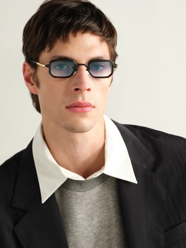  Sato - Deneb-t Square-frame Titanium, Tortoiseshell Acetate And Gold-tone Sunglasses - Men - Tortoiseshell 
