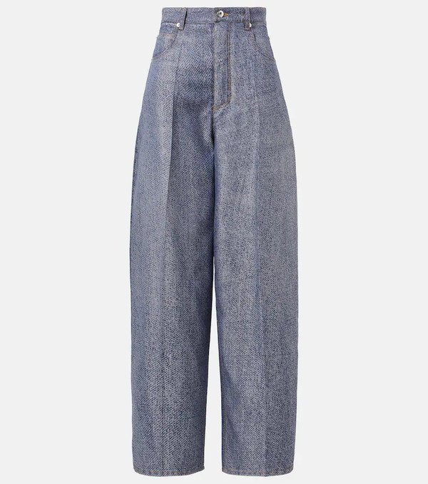 Bottega Veneta Bottega Veneta Trompe L'åil Wool And Cotton Wide-leg Pants 