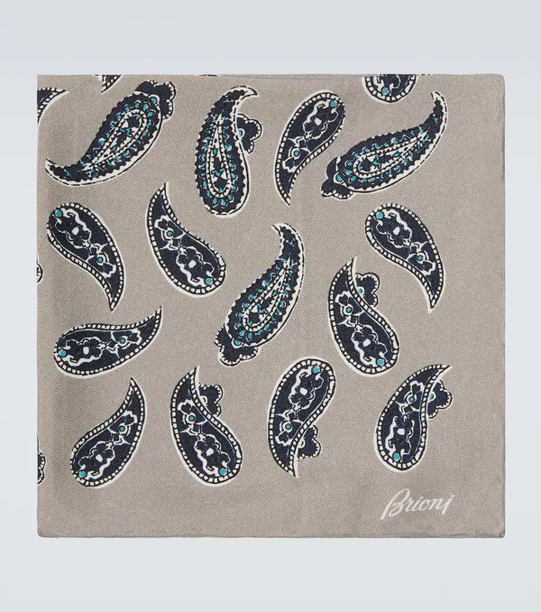  Brioni Brioni Paisley Silk Twill Pocket Square 