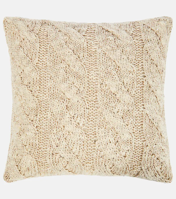  Brunello Cucinelli Brunello Cucinelli Cable-knit Linen And Silk Cushion 