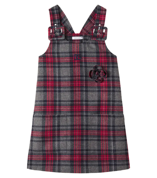  Dolce&gabbana Kids Dolce&gabbana Kids Dg Floral-appliquã© Tartan Dress 