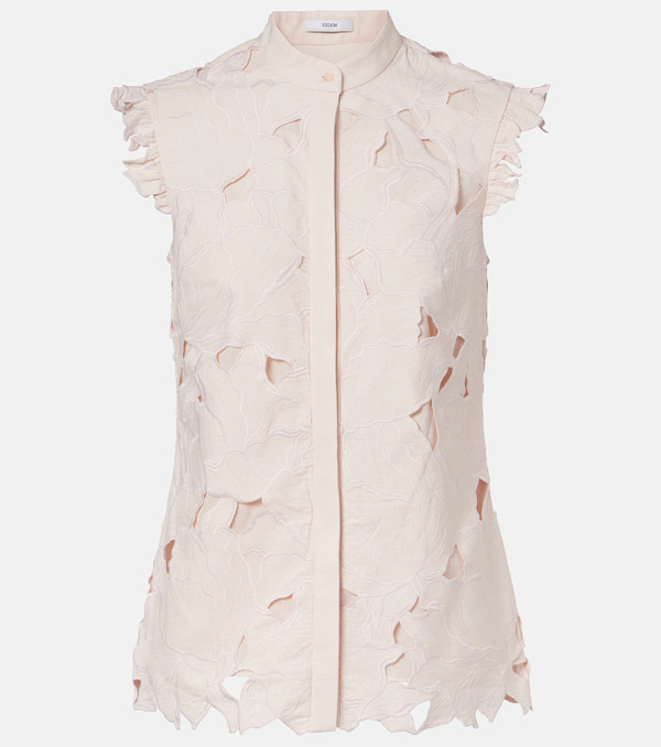  Erdem Erdem Embroidered Floral Cotton-blend Top 