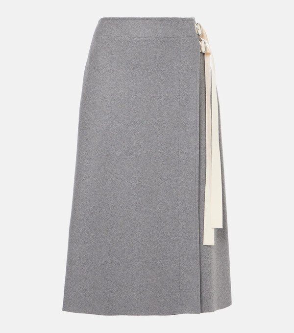  Jil Sander Jil Sander Wool-blend Wrap Skirt 