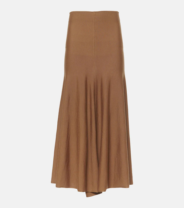  Khaite Khaite Mayu Knitted Wool Midi Skirt 
