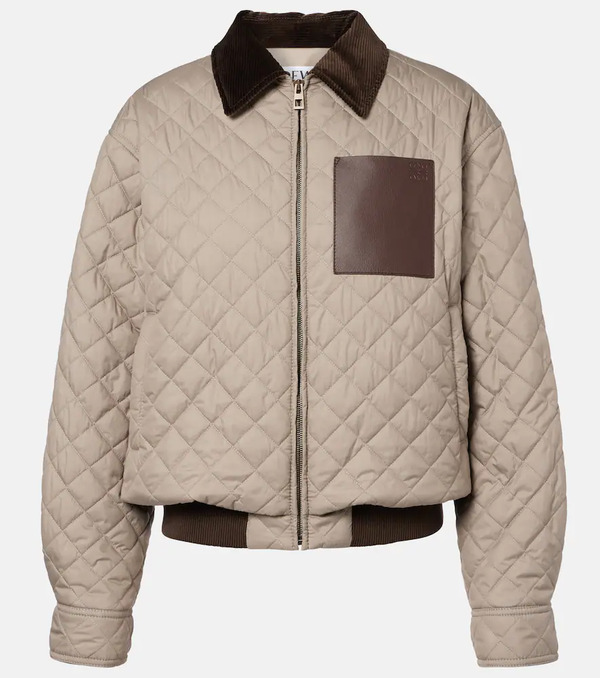  Loewe Loewe Anagram Leather-trimmed Quilted Jacket 