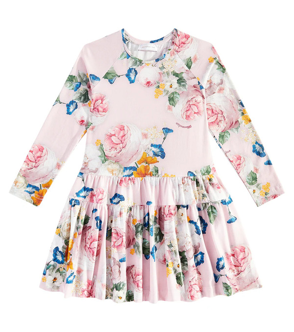  Monnalisa Monnalisa Floral Cotton-blend Dress 