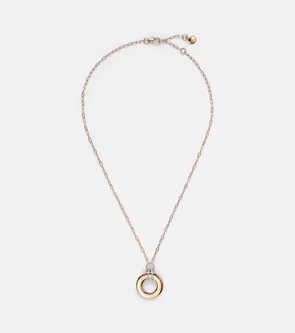  Pomellato Pomellato Iconica 18kt Rose Gold Pendant Necklace With Diamonds 