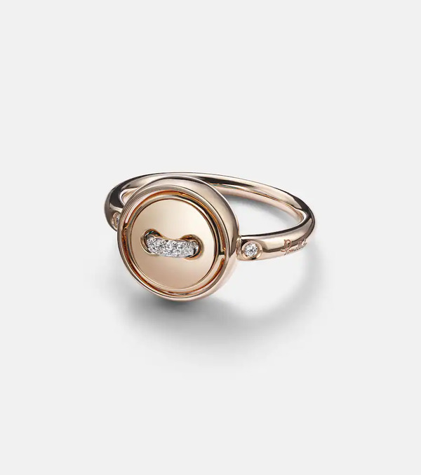  Pomellato Pomellato Pom Pom Dot 18k Rose Gold Ring With Turquoise And Diamonds 