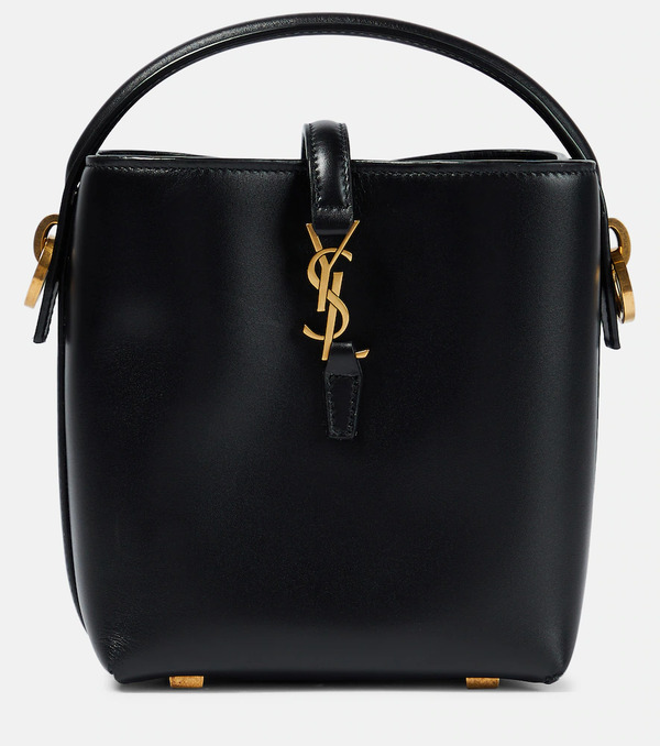  Saint Laurent Saint Laurent Le 37 Mini Leather Bucket Bag 