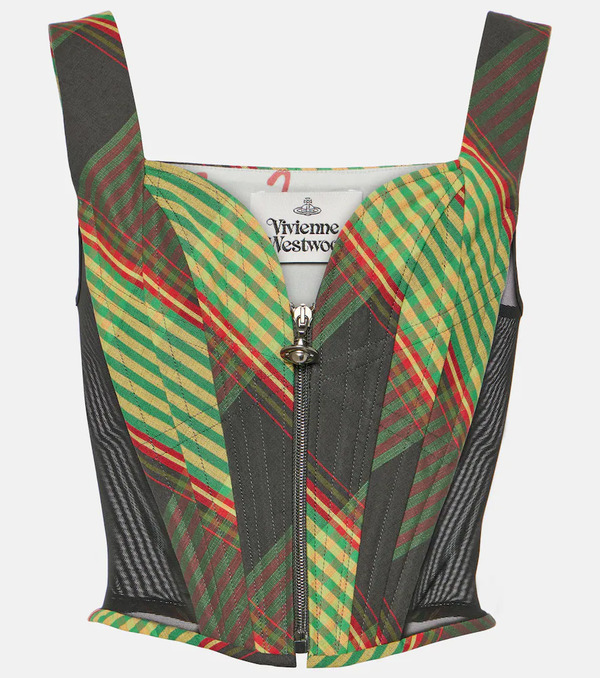  Vivienne Westwood Vivienne Westwood Classic Tartan Cotton And Linen Corset 