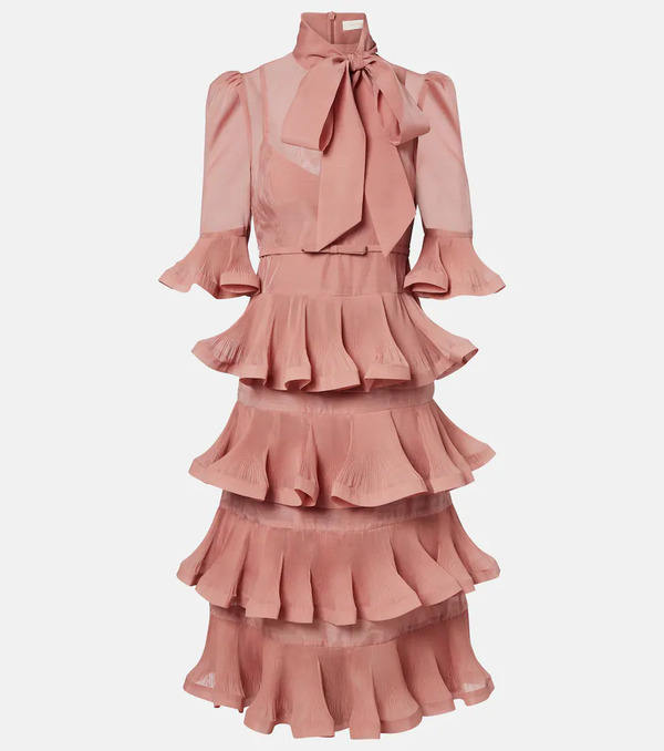  Zimmermann Zimmermann Tiered Pleated Midi Dress 