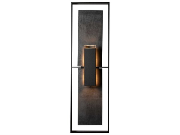  Hubbardton Forge Shadow Box 2-light Outdoor Wall Light In Black 