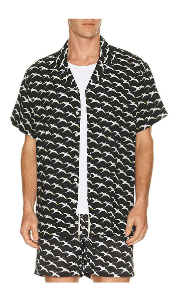  Arrels Barcelona Birds X Clara Arn?s Camp Collar Shirt In Black In Black. - Size S (also In M, L, Xl/1x) 