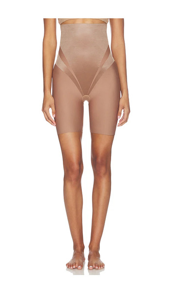  Spanx Spanxsculpt Transform High Waisted Mid Thigh Short In Tan. - Size Xs (also In S, M, L, Xl, Xxl) 