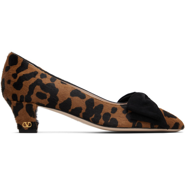  Valentino Garavani Brown & Black Bowow Pump Heels 